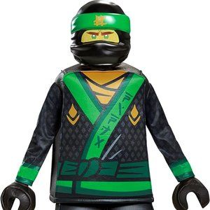 Disguise 5 PC Lloyd Lego Ninjago Movie Prestige Costume, Green, Medium (7-8)
